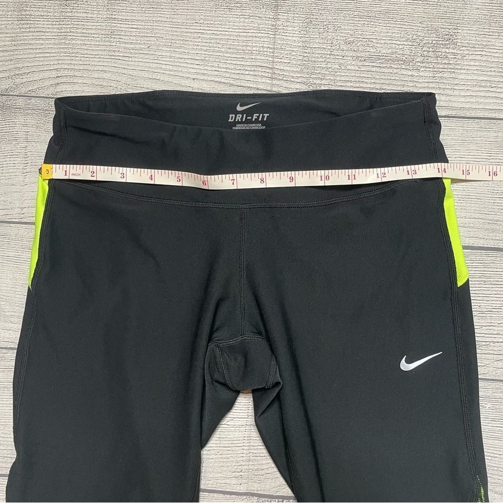 Nike Dri-Fit Crop Workout Leggings Bright Yellow Accent - Picture 9 of 11